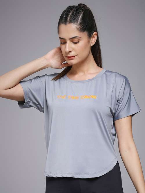 women typography prnted dri-fit sports t-shirt - 21959915 -  Standard Image - 0