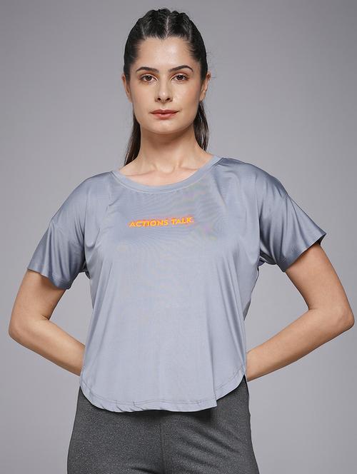women typography prnted dri-fit sports t-shirt - 21959920 -  Standard Image - 0