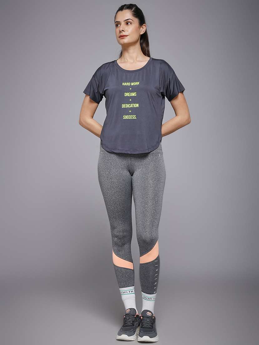 women typography prnted dri-fit sports t-shirt - 21959924 -  Standard Image - 5