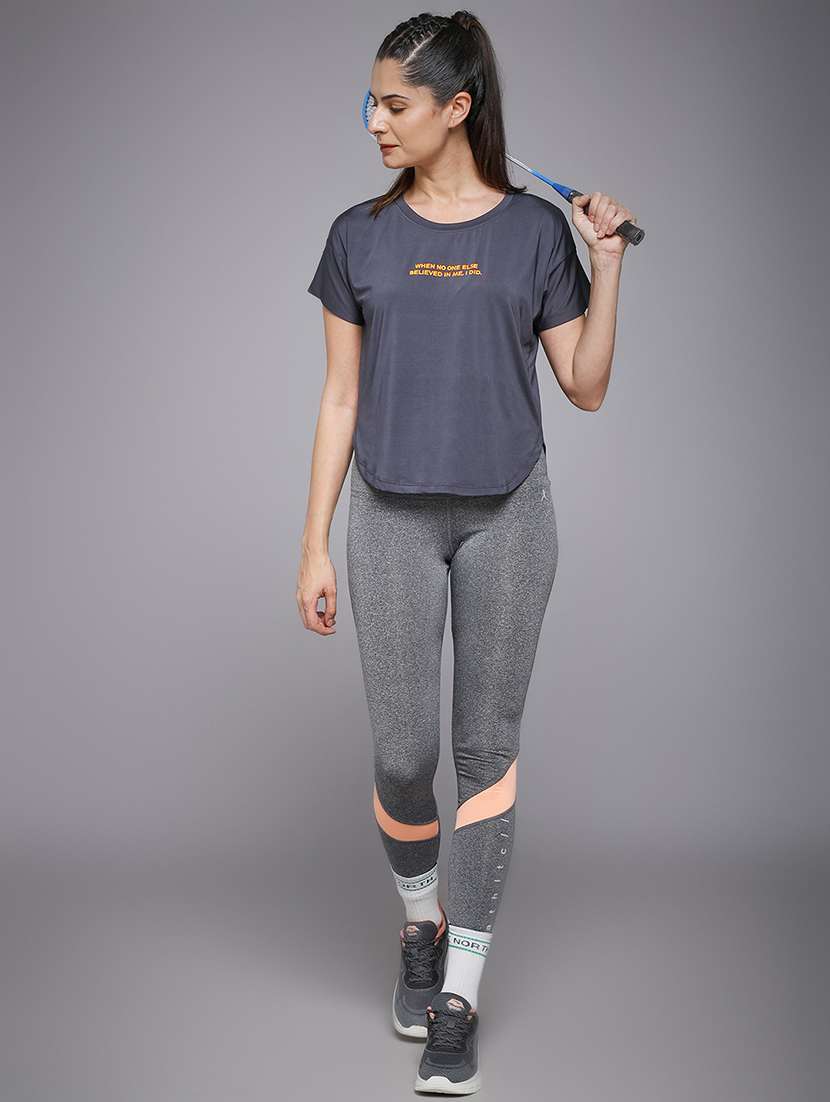 women typography prnted dri-fit sports t-shirt - 21959930 -  Standard Image - 5