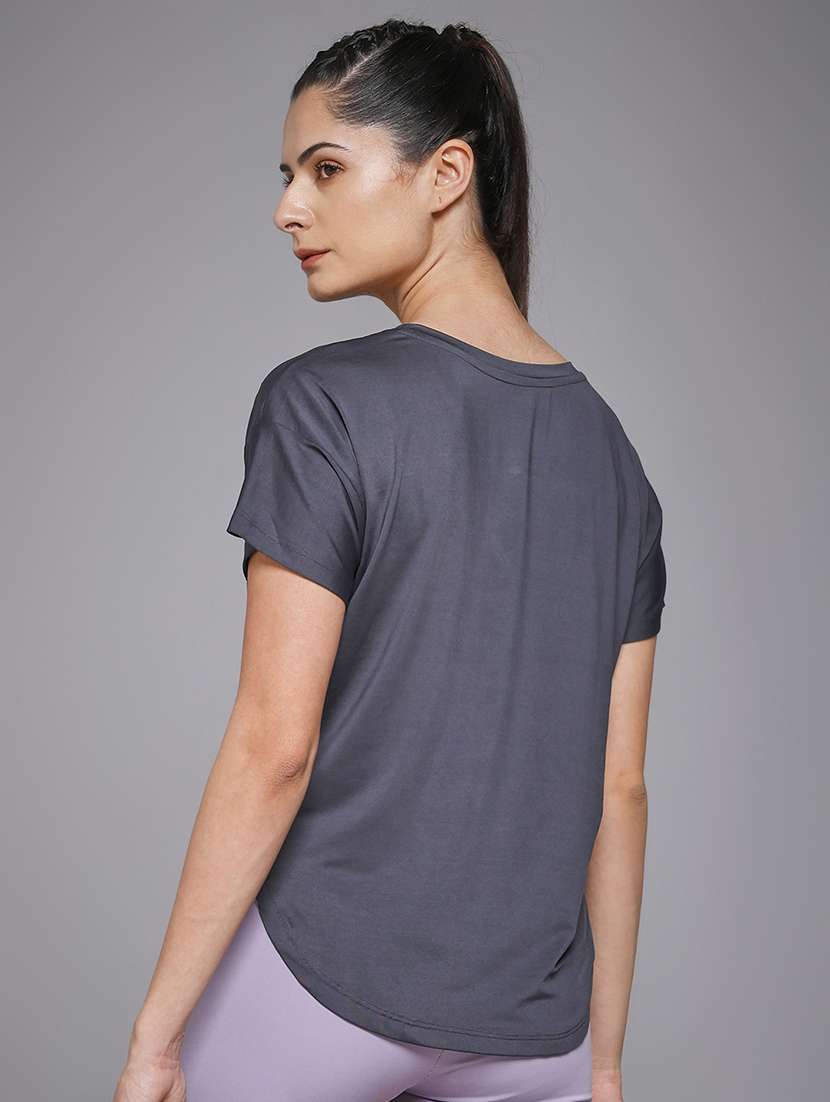 women typography prnted dri-fit sports t-shirt - 21959935 -  Standard Image - 3