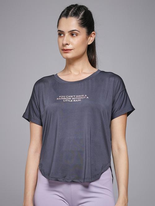 women typography prnted dri-fit sports t-shirt - 21959946 -  Standard Image - 0