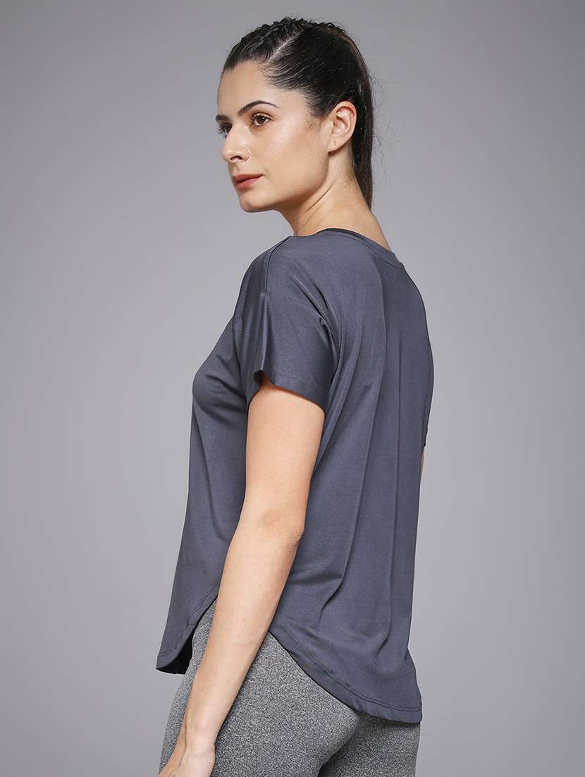 women typography prnted dri-fit sports t-shirt - 21959948 -  Standard Image - 3