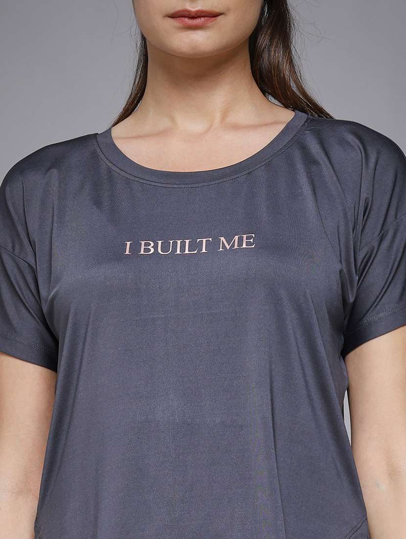 women typography prnted dri-fit sports t-shirt - 21959952 -  Standard Image - 3