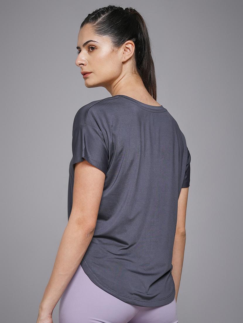women typography prnted dri-fit sports t-shirt - 21959961 - Standard Image - 3