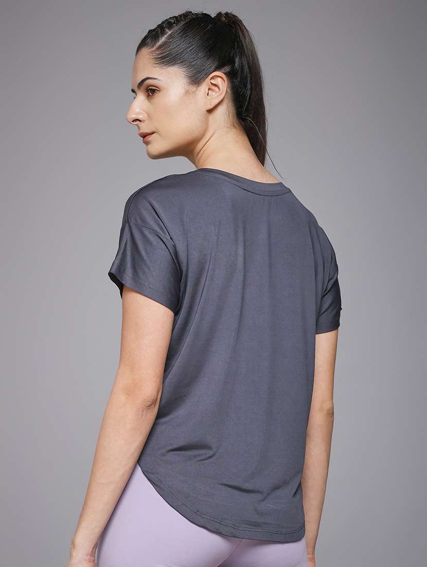 women typography prnted dri-fit sports t-shirt - 21959962 -  Standard Image - 3