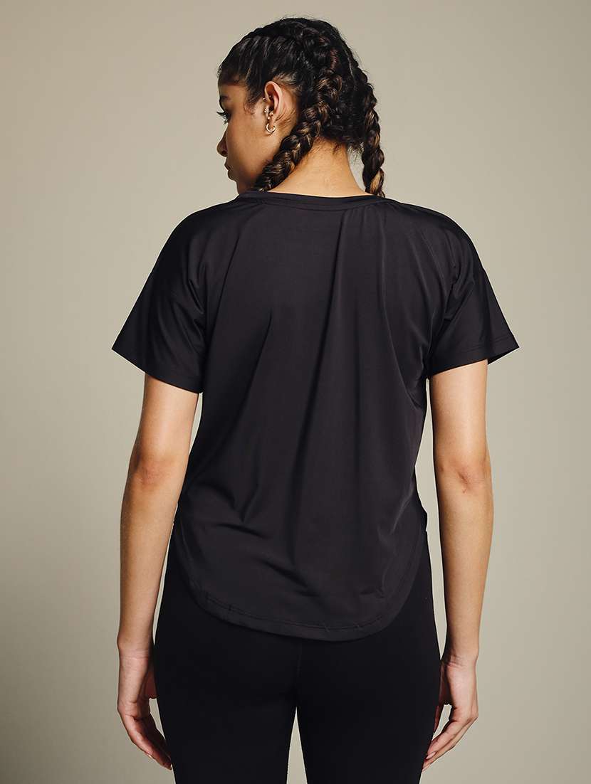 women typography prnted dri-fit sports t-shirt - 21959993 -  Standard Image - 3