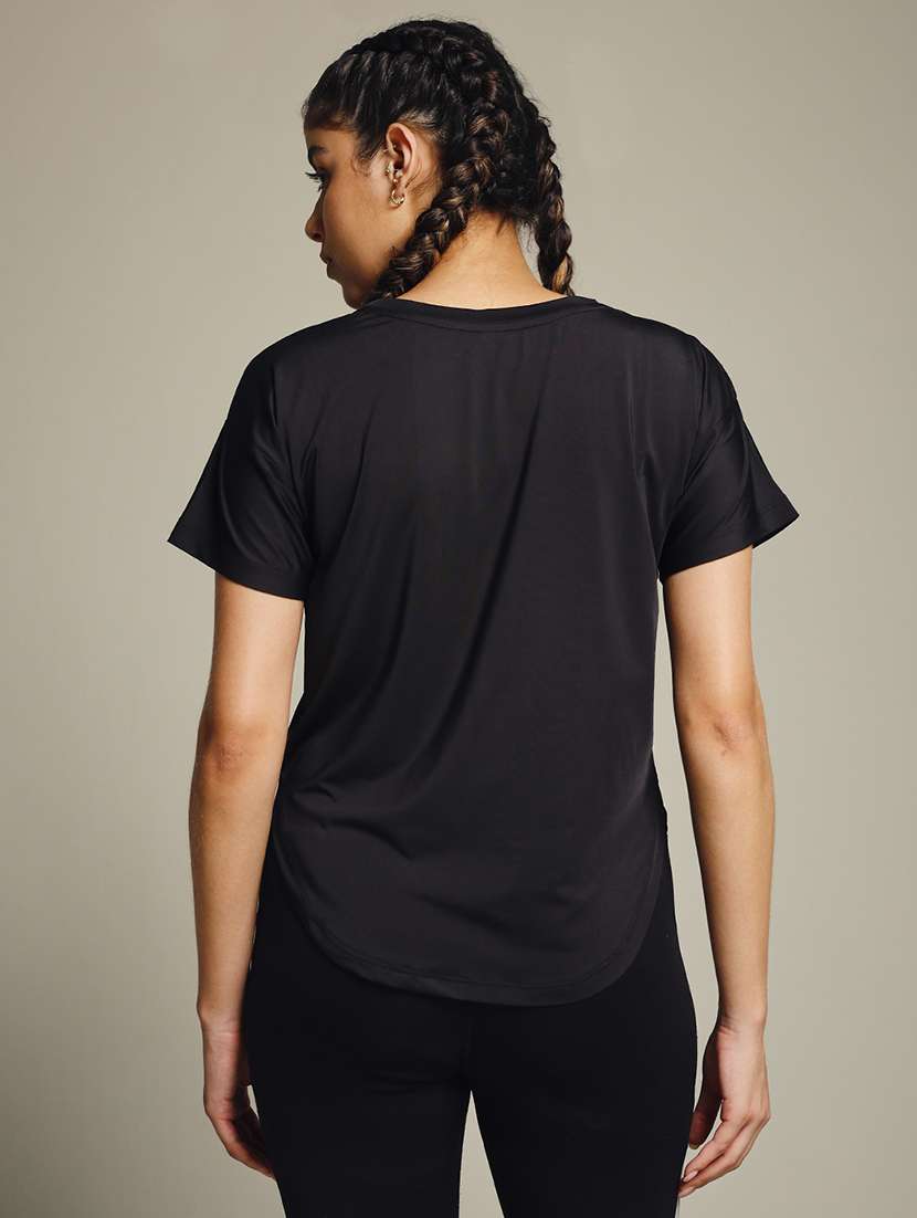 women typography prnted dri-fit sports t-shirt - 21959998 -  Standard Image - 3