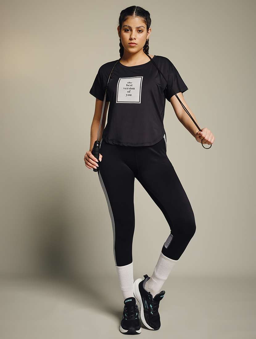 women typography prnted dri-fit sports t-shirt - 21960021 -  Standard Image - 5