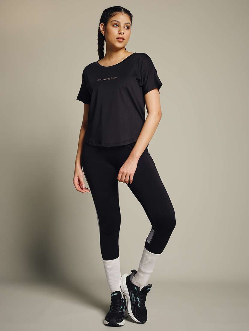 women typography prnted dri-fit sports t-shirt - 21960030 -  Standard Image - 5