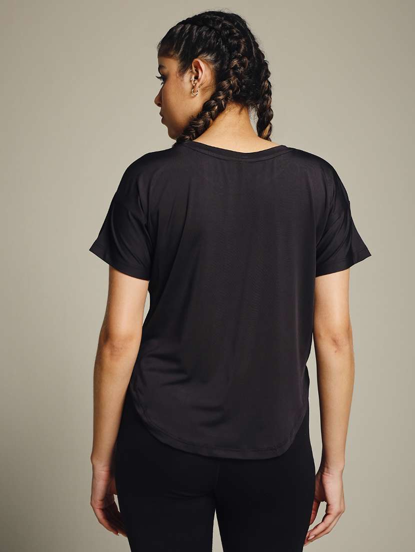 women typography prnted dri-fit sports t-shirt - 21960031 -  Standard Image - 3