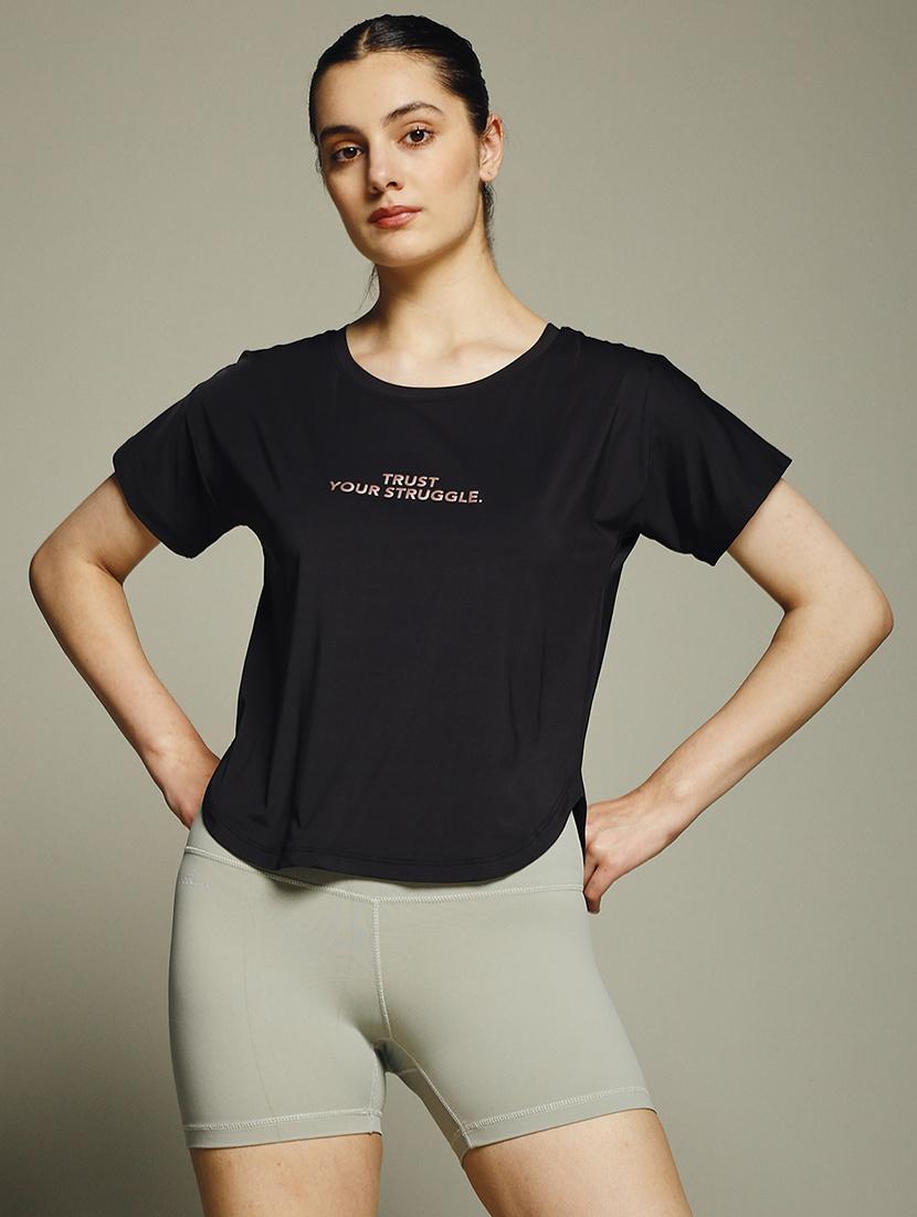 women typography prnted dri-fit sports t-shirt - 21960035 -  Zoom Image - 0