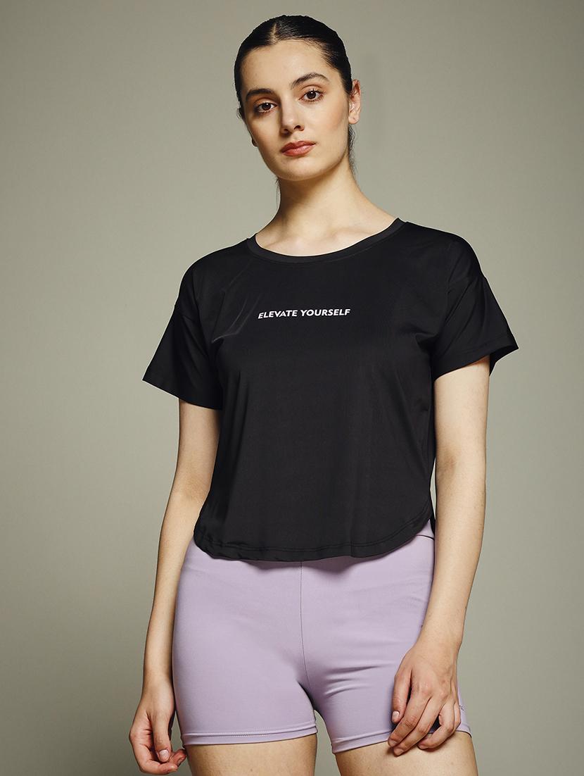 regular fit black polyester print t-shirt - 21960055 - Zoom Image - 0
