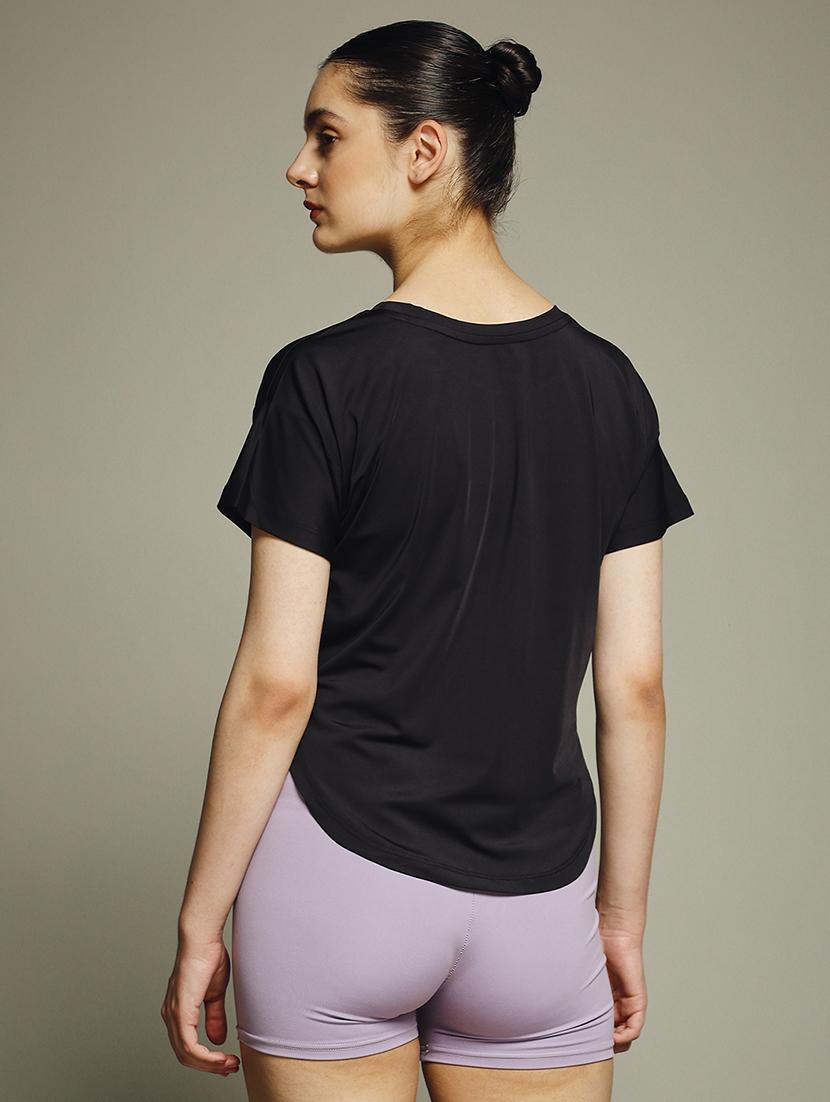 regular fit black polyester print t-shirt - 21960055 - Standard Image - 3