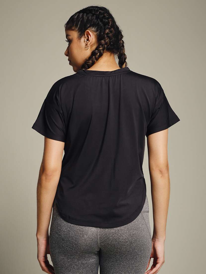 women typography prnted dri-fit sports t-shirt - 21960066 -  Standard Image - 3