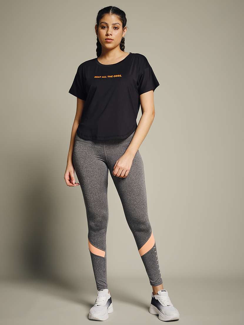 women typography prnted dri-fit sports t-shirt - 21960066 -  Standard Image - 5