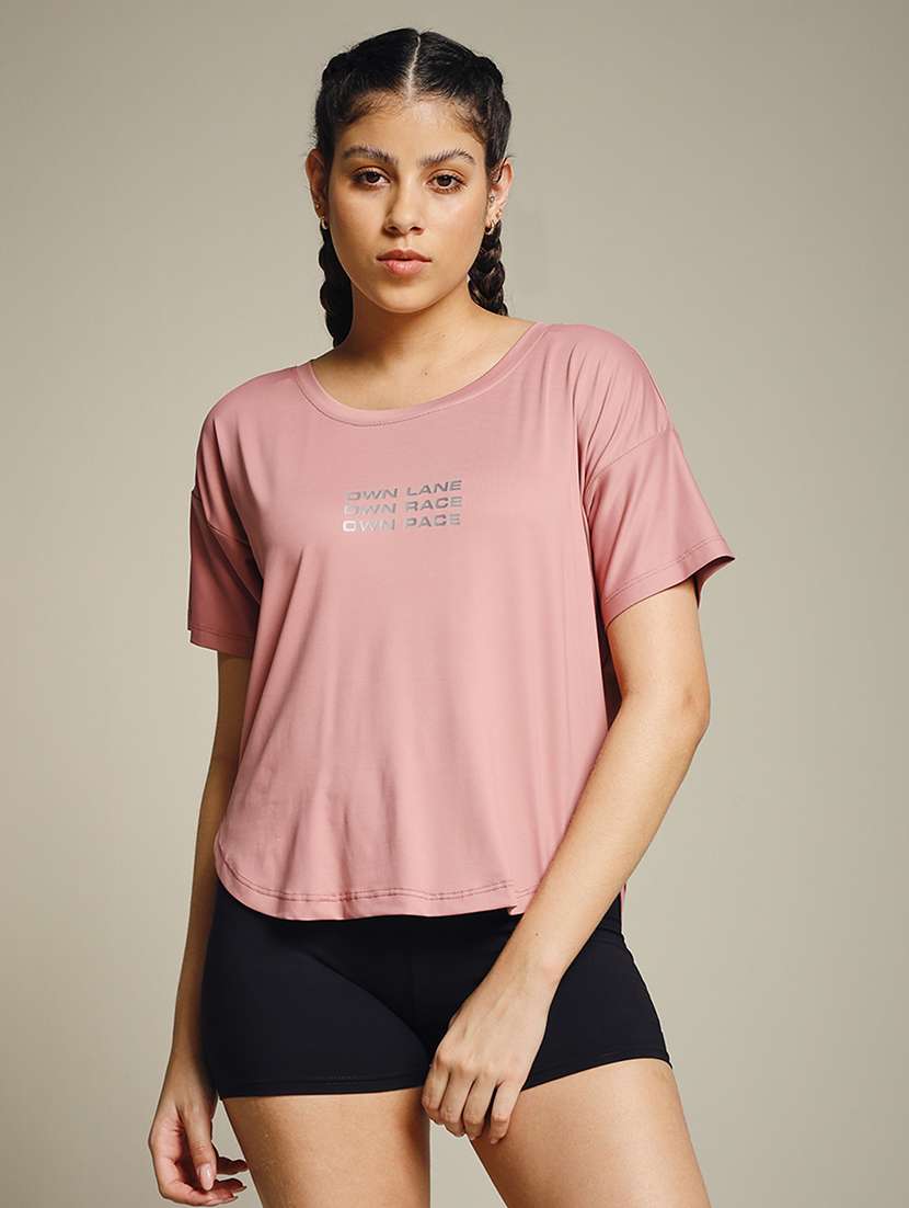 women typography prnted dri-fit sports t-shirt - 21960153 -  Zoom Image - 0