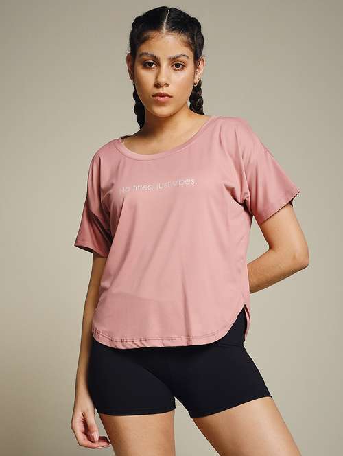 women typography prnted dri-fit sports t-shirt - 21960155 -  Standard Image - 0