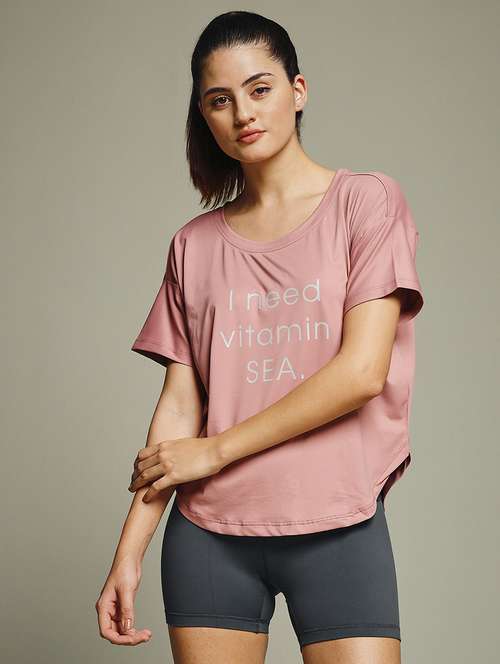 women typography prnted dri-fit sports t-shirt - 21960160 -  Standard Image - 0