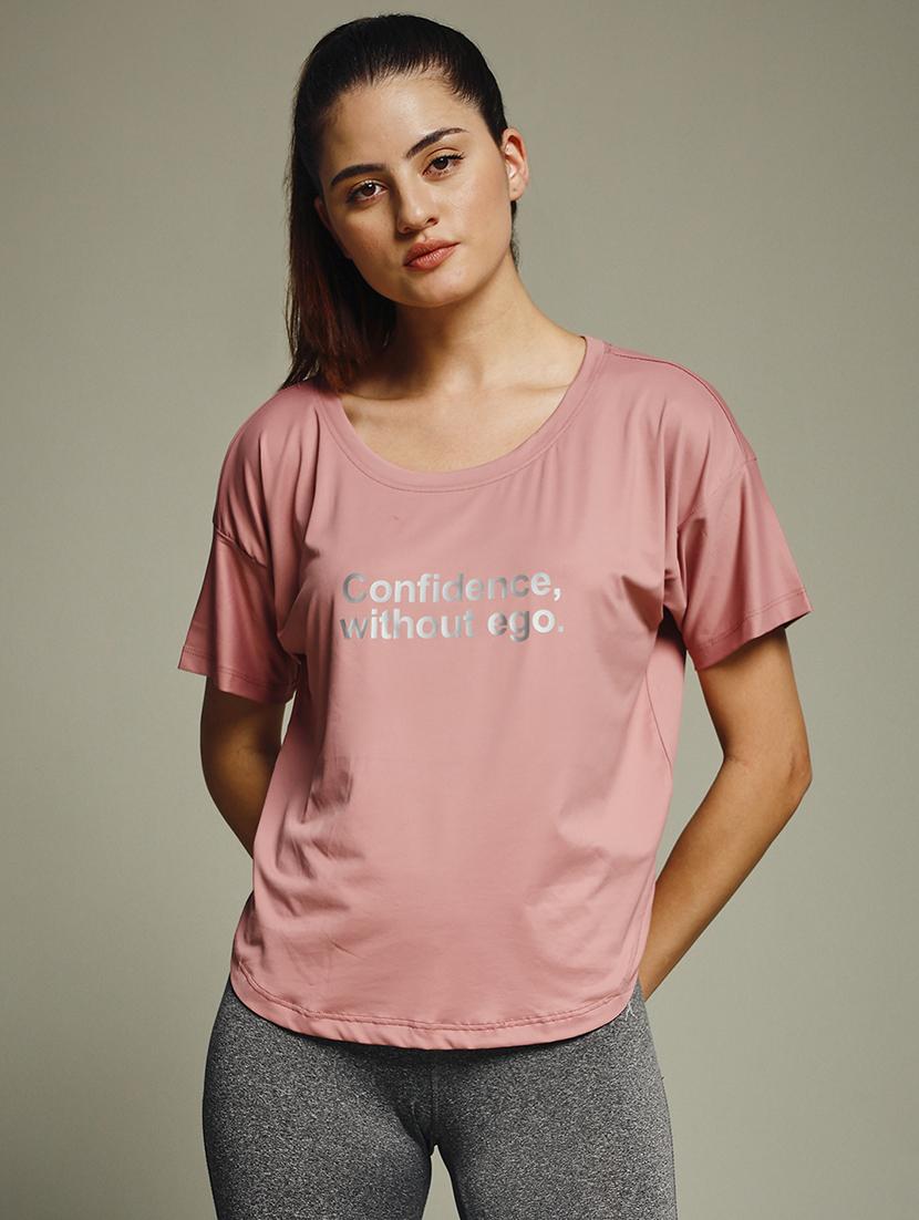 women typography prnted dri-fit sports t-shirt - 21960161 - Zoom Image - 0