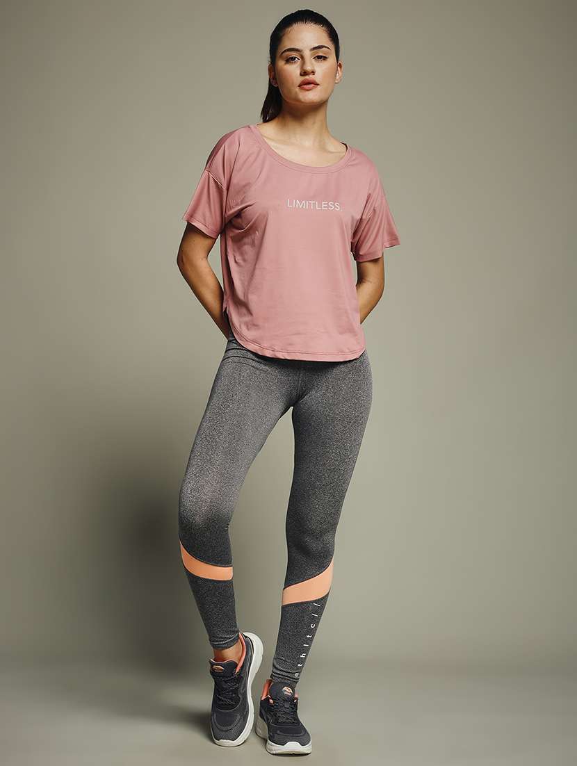 women typography prnted dri-fit sports t-shirt - 21960164 -  Standard Image - 5