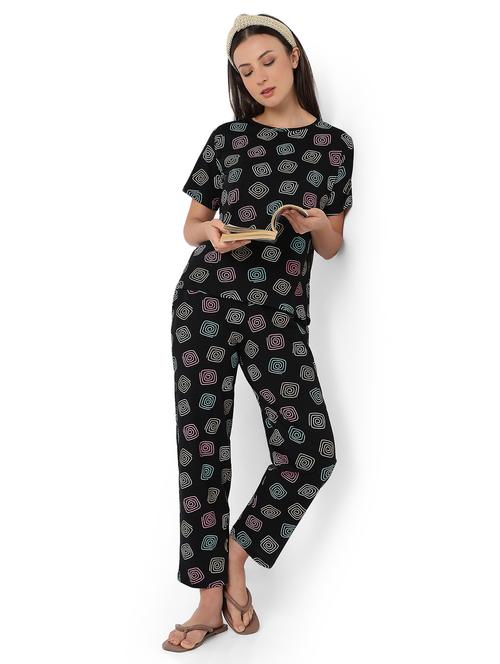 women printed nightwear pyjama set - 21960213 - Standard Image - 0