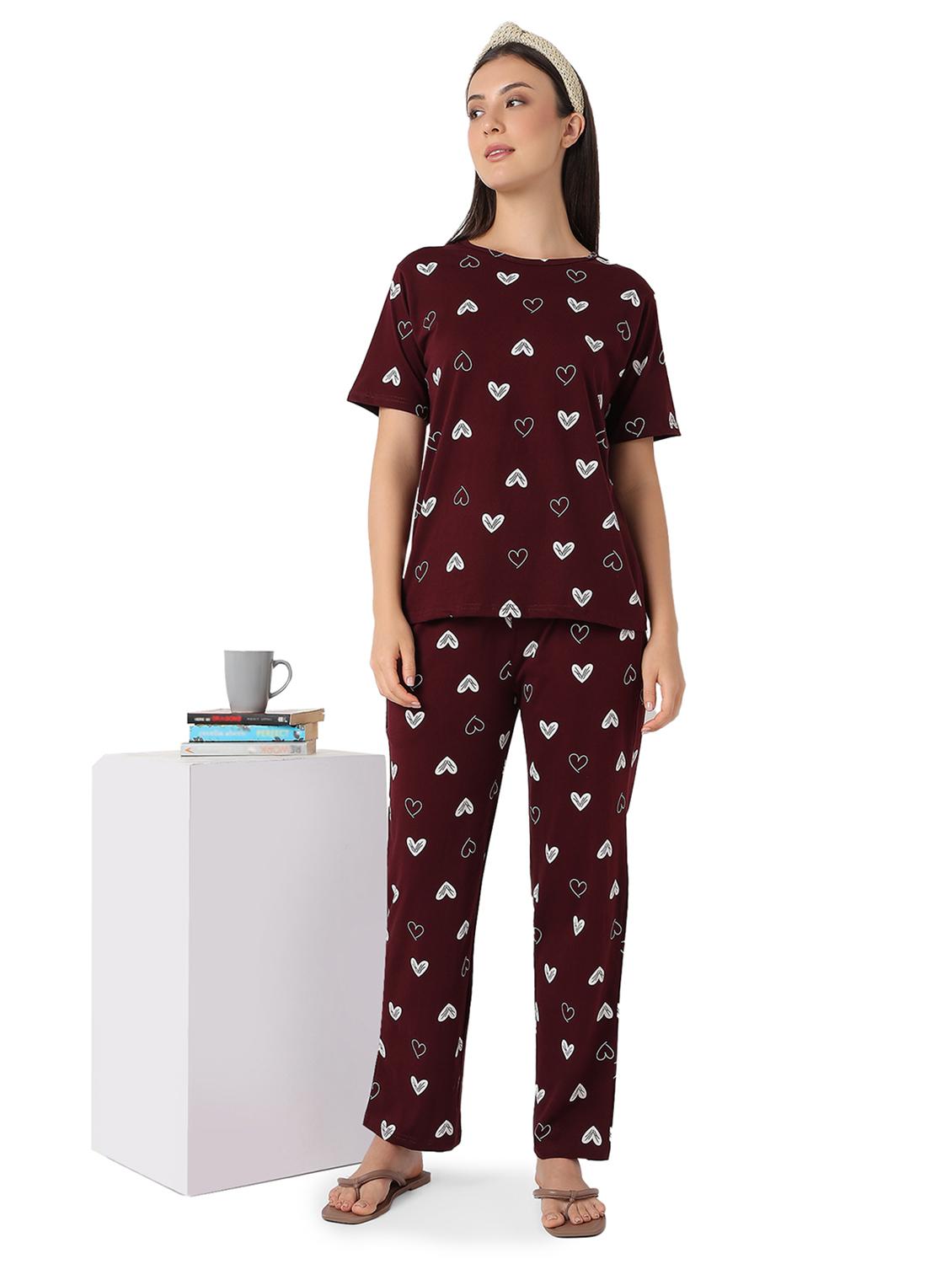 women printed nightwear pyjama set - 21960214 - Zoom Image - 0