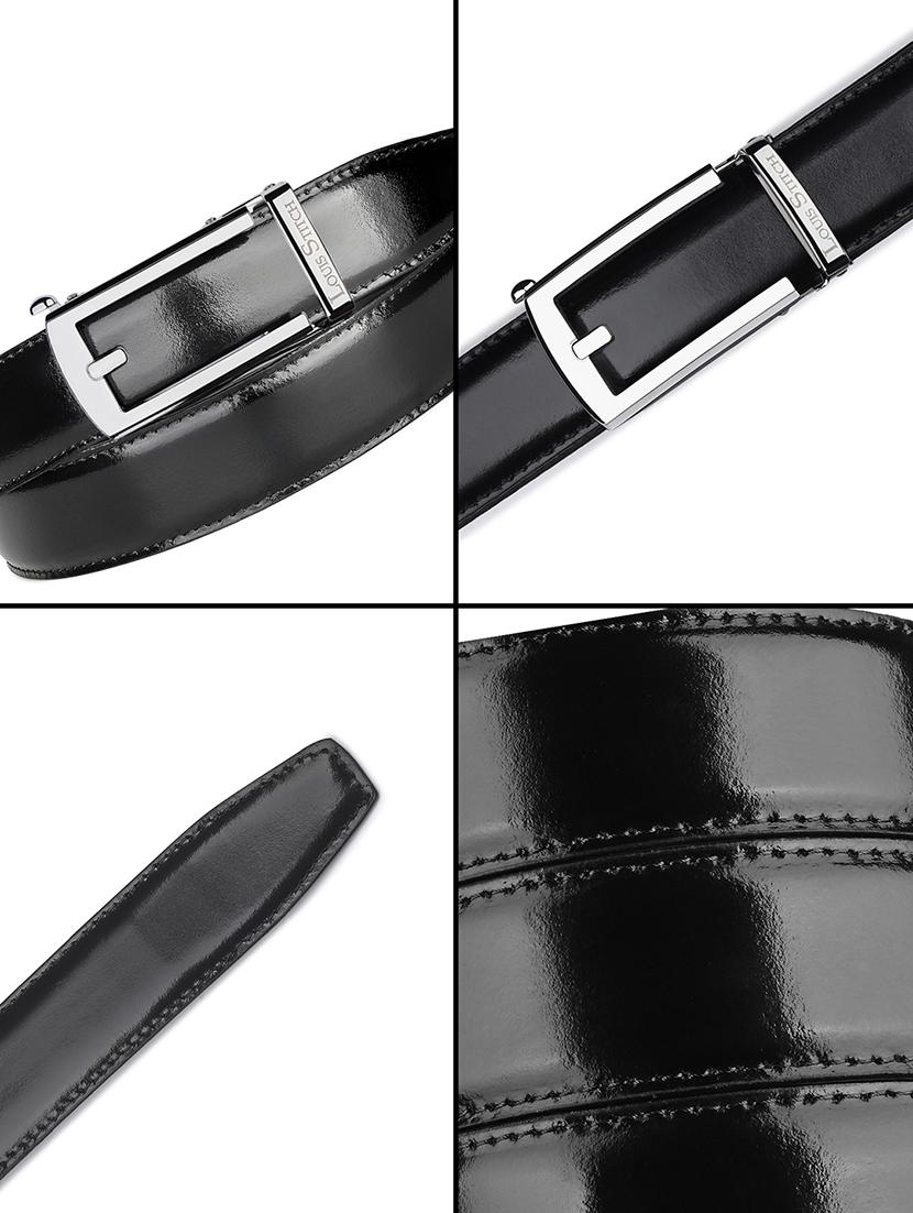 men black manual buckle leather belt - 21960229 - Standard Image - 5