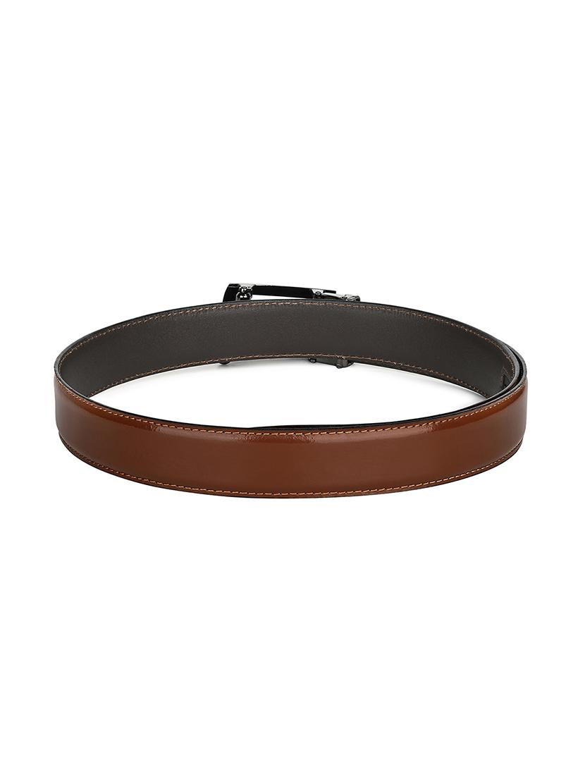 men tan manual buckle leather belt - 21960231 - Standard Image - 3