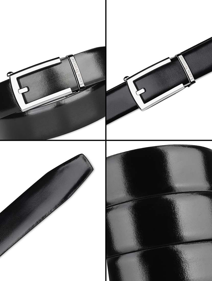 men grey manual buckle leather belt - 21960234 -  Standard Image - 5
