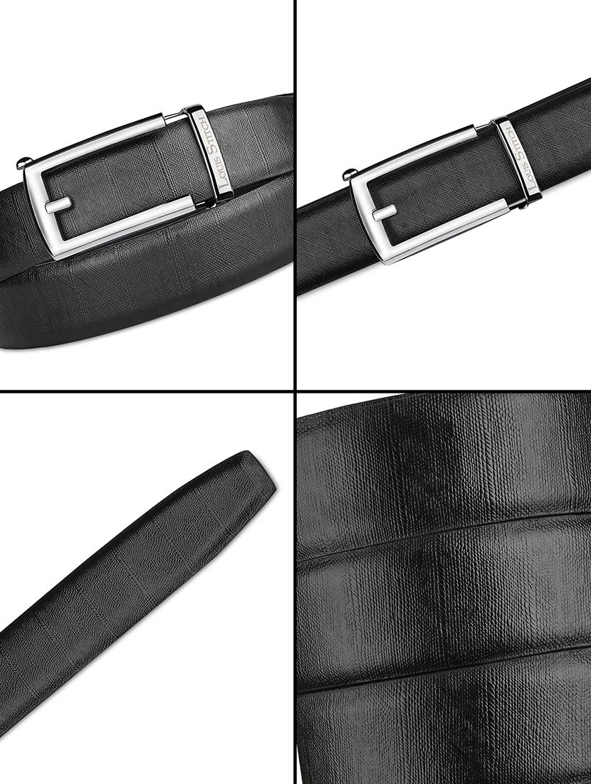 men black manual buckle leather belt - 21960235 - Standard Image - 5