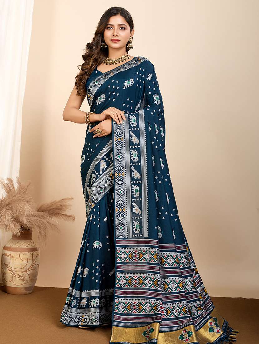 women self design patola saree with blouse
