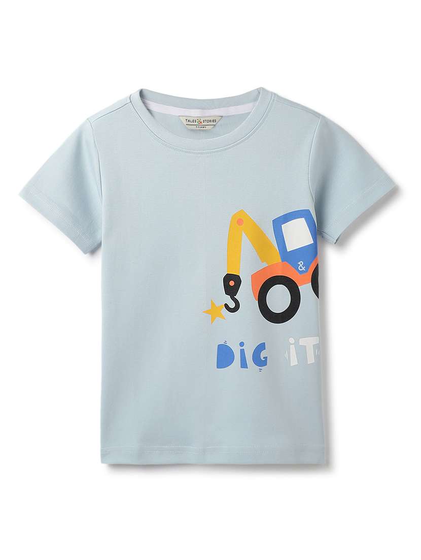 boys printed short sleeve regular fit t-shirt