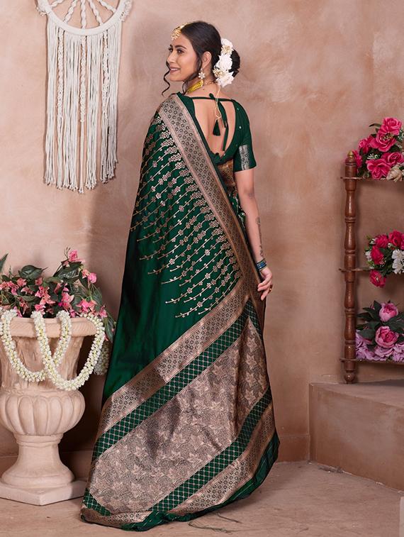 women self design banarasi saree with blouse - 21960329 - Standard Image - 3