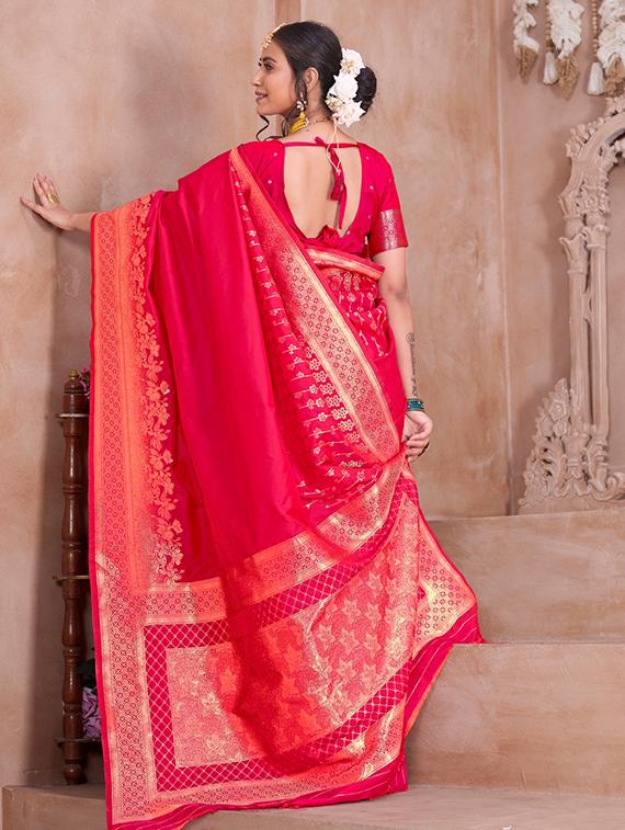 women self design banarasi saree with blouse - 21960331 - Standard Image - 3