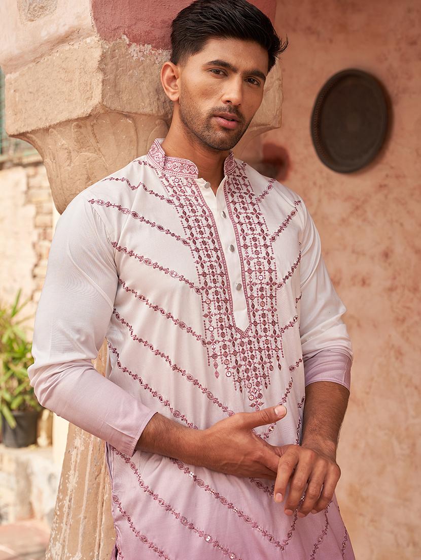 jompers cotton blend geometric maroon kurta pyjama - 21960396 - Standard Image - 5