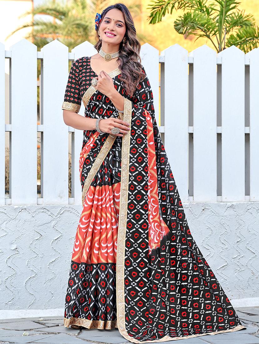women printed casual wear saree with blouse - 21960408 -  Zoom Image - 0