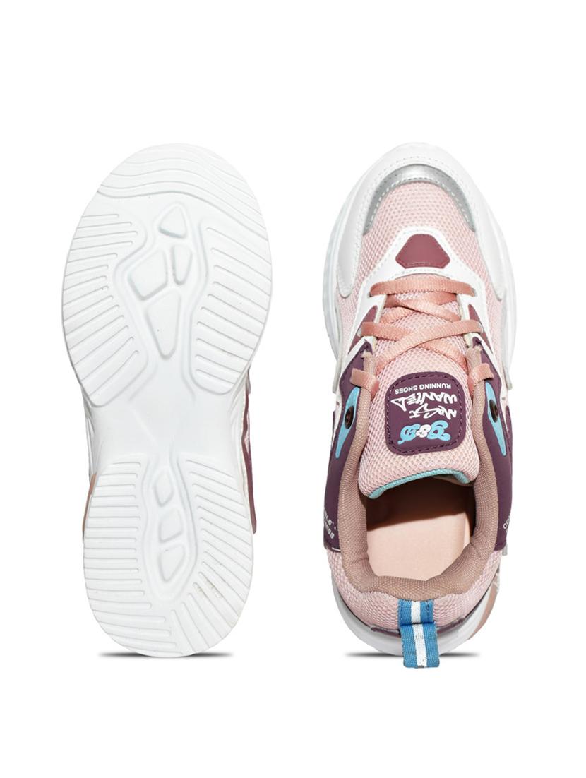 kids pink synthetic leather sports shoe - 21960469 - Standard Image - 5