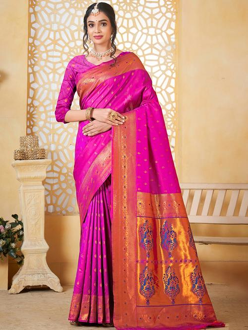 women self design paithani saree with blouse - 21960474 -  Standard Image - 0