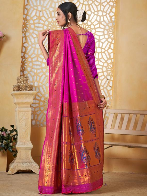 women self design paithani saree with blouse - 21960474 - Standard Image - 3
