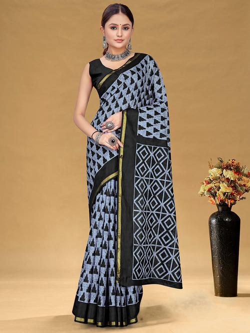 women printed casual wear saree with blouse - 21960481 - Standard Image - 0