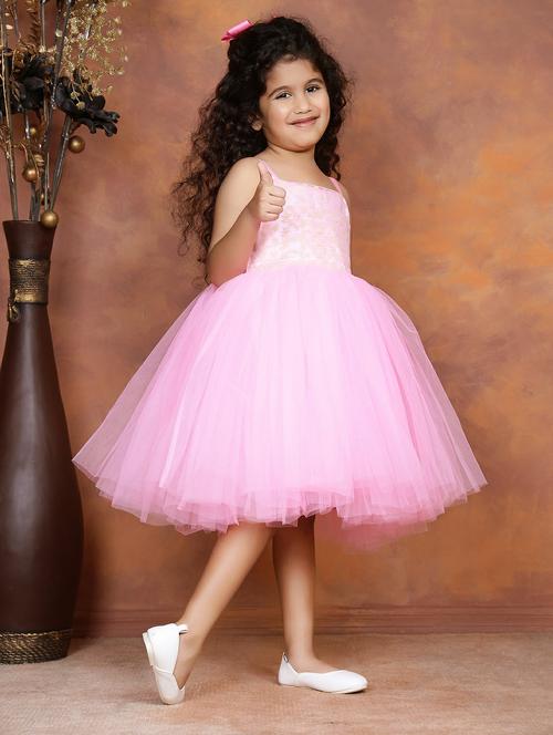 girls embellished shoulder strap fit & flare dress - 21960521 - Standard Image - 0