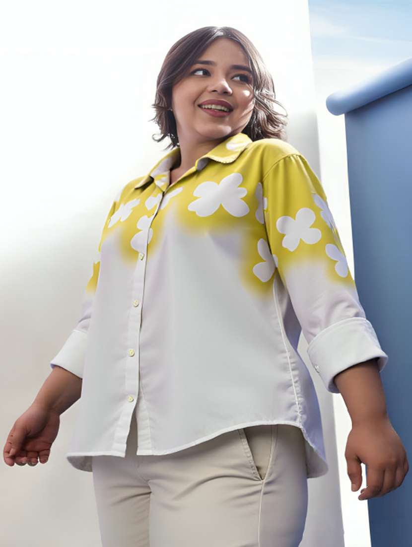 women floral long sleeve regular fit shirt