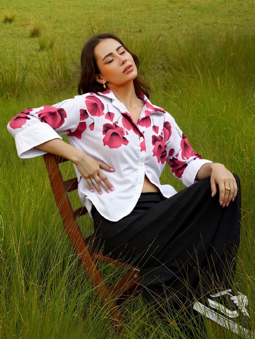 women floral long sleeve regular fit shirt