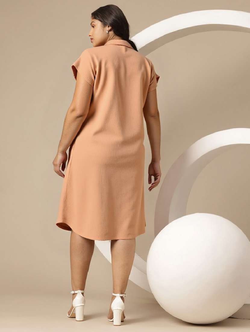 women plus size solid collared shirt dress - 21960558 -  Standard Image - 3