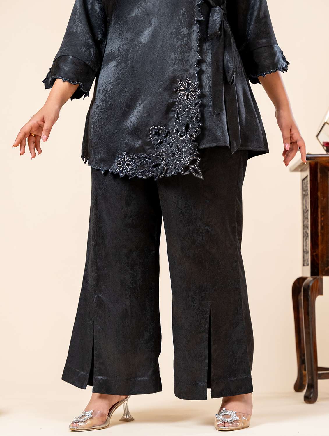 women three quarter sleeve ethnic co ord set - 21960600 - Standard Image - 5