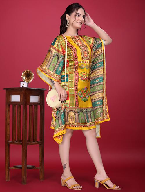 women printed kimono sleeve kaftan dress - 21960621 - Standard Image - 0