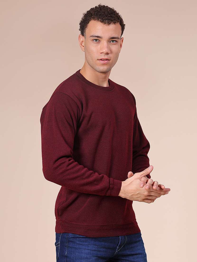 men solid long sleeve regular fit pullover - 21960778 -  Standard Image - 5