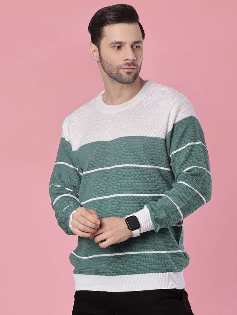 men color block long sleeve regular fit pullover - 21961104 -  Standard Image - 5