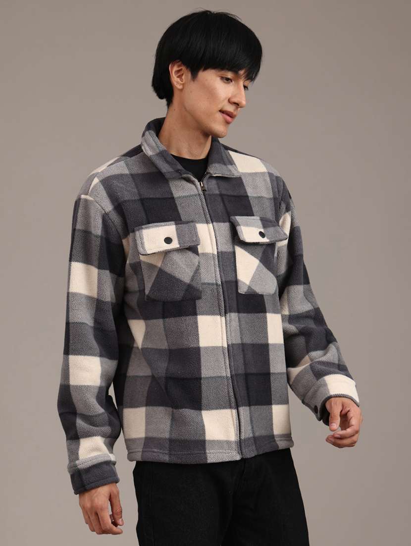 men checkered long sleeve regular fit shacket - 21961172 -  Standard Image - 3